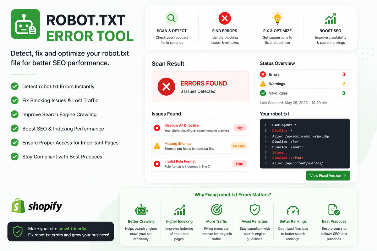 ROBOT TXT ERROR FIXING TOOLS