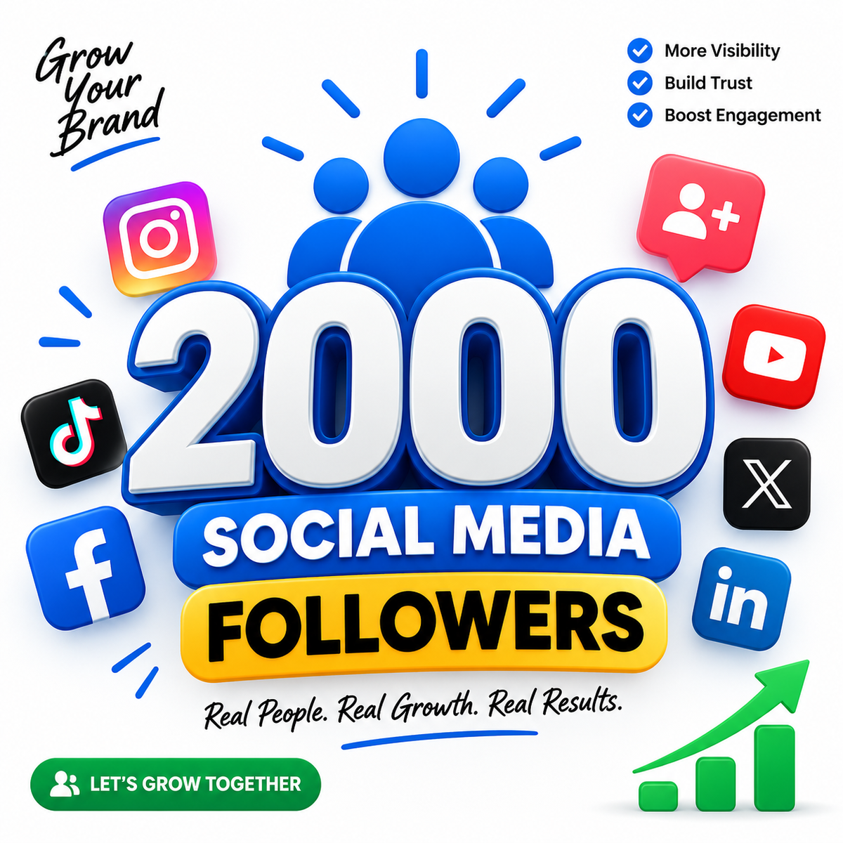 2000 SOCIAL MEDIA FOLLOWERS