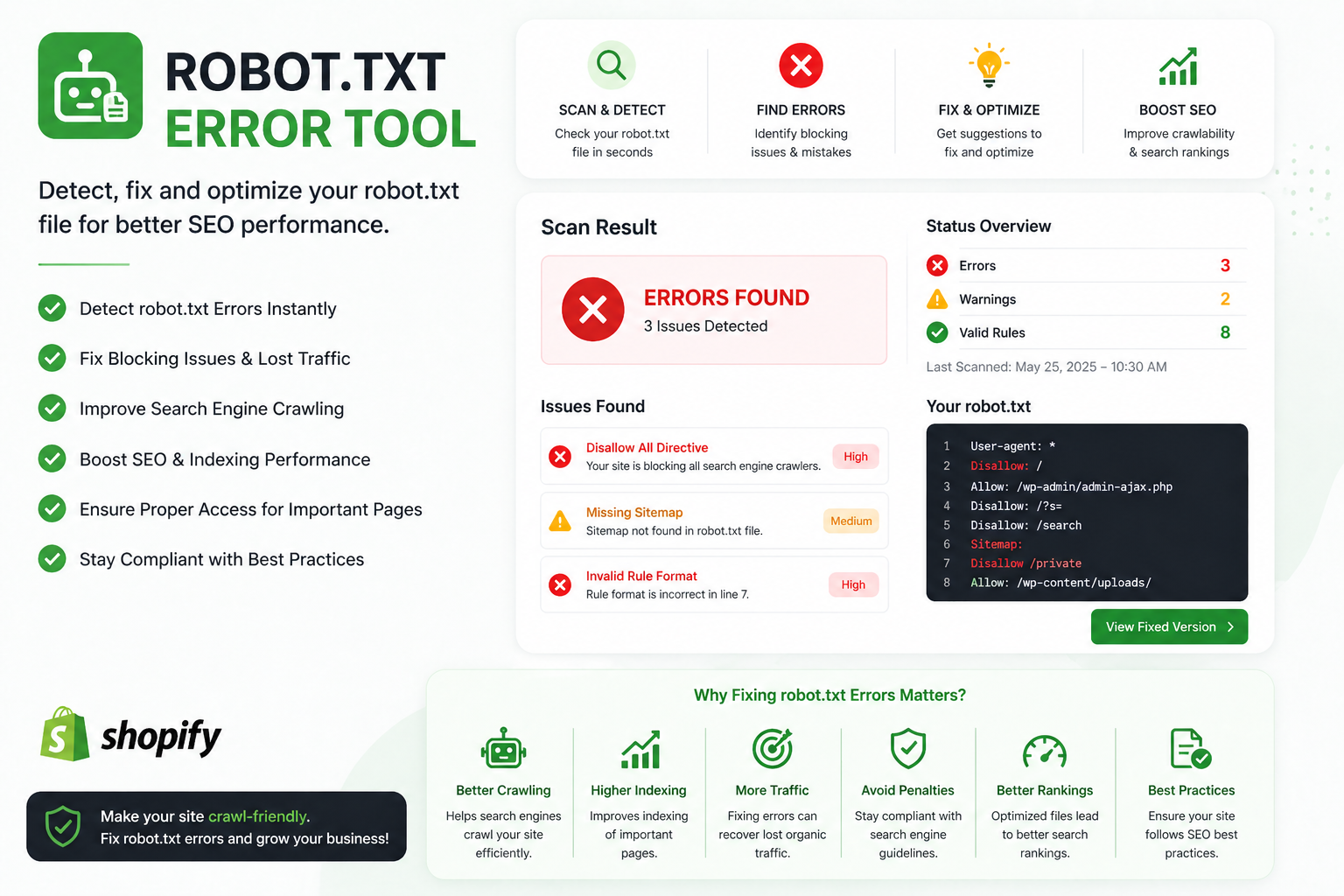 ROBOT TXT ERROR FIXING TOOLS