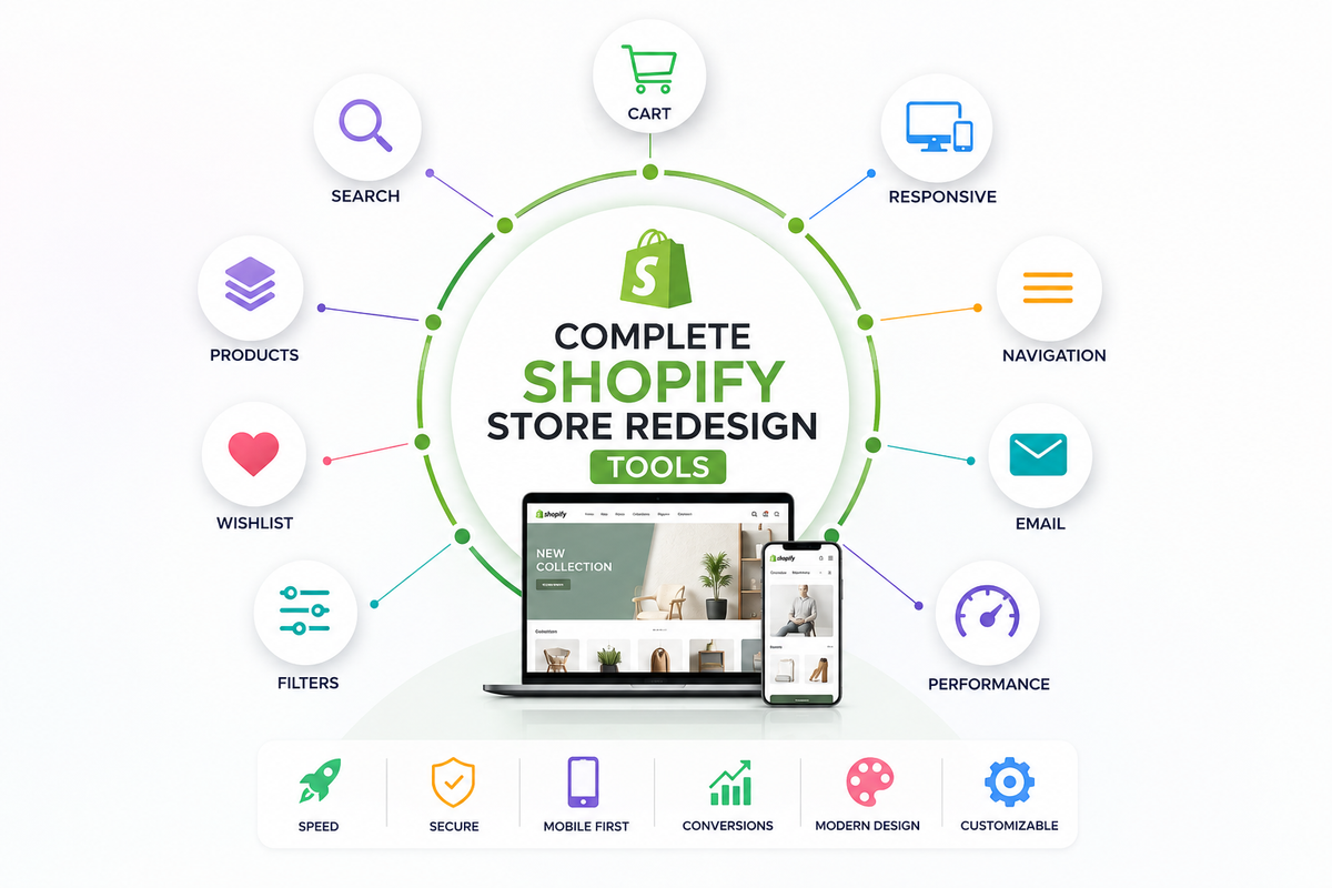 COMPLETE SHOPIFY STORE REDESIGN TOOLS